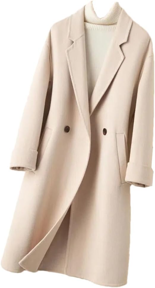 Double-Sided Cashmere Coat Women's Medium Long Woolen Coat Autumn And Winter Wool Suit Trench Coat