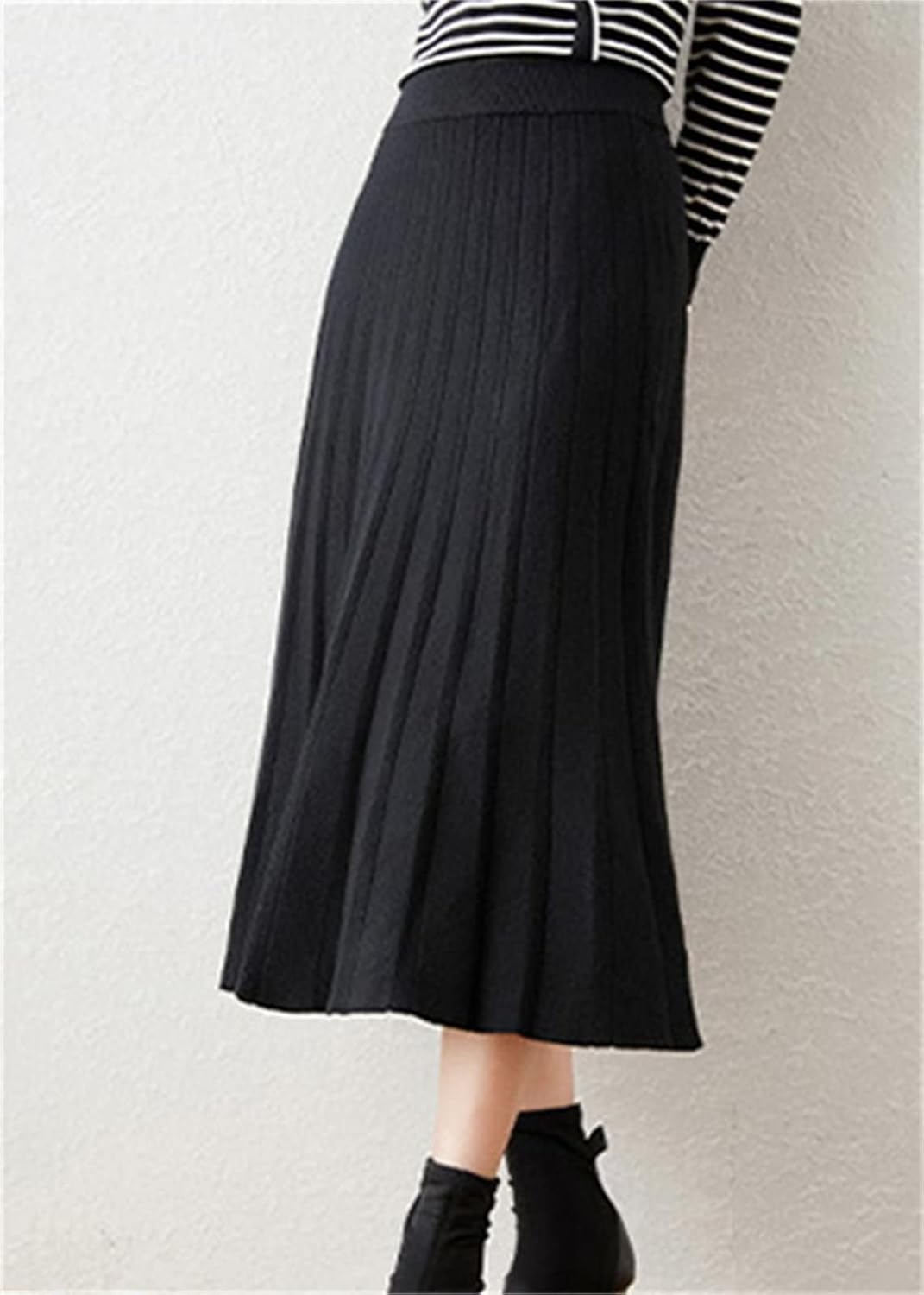 Women's Pleated Knit Sweater Midi Skirts - Image 2