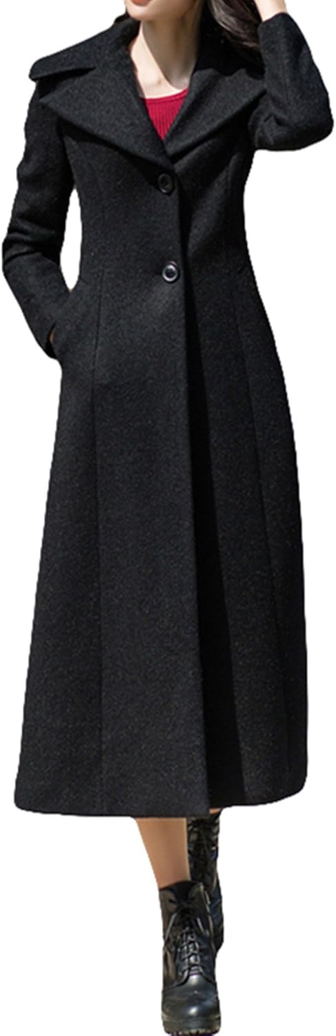 Women's fashion cashmere coat Long Trench Coat Woolen coat