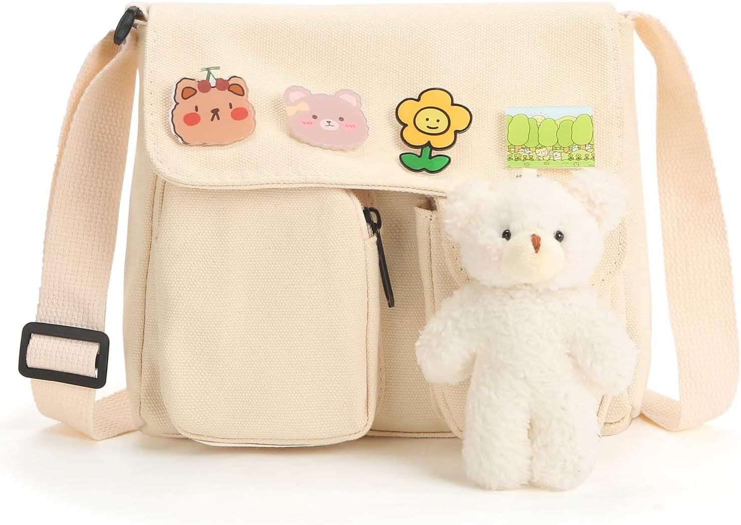 Crossbody Bag Cute Messenger Bags Canvas Shoulder Purse Gifts for Teens