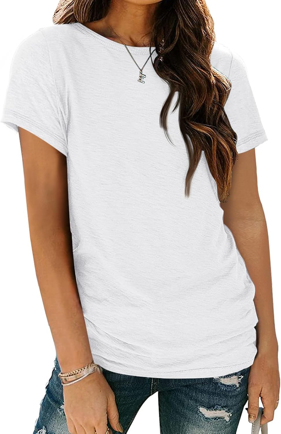 Shirts for Women Summer Spring Tops Short Sleeve Oversized T Shirts Fashion Basic Casual Tee Clothes 2024 Trendy