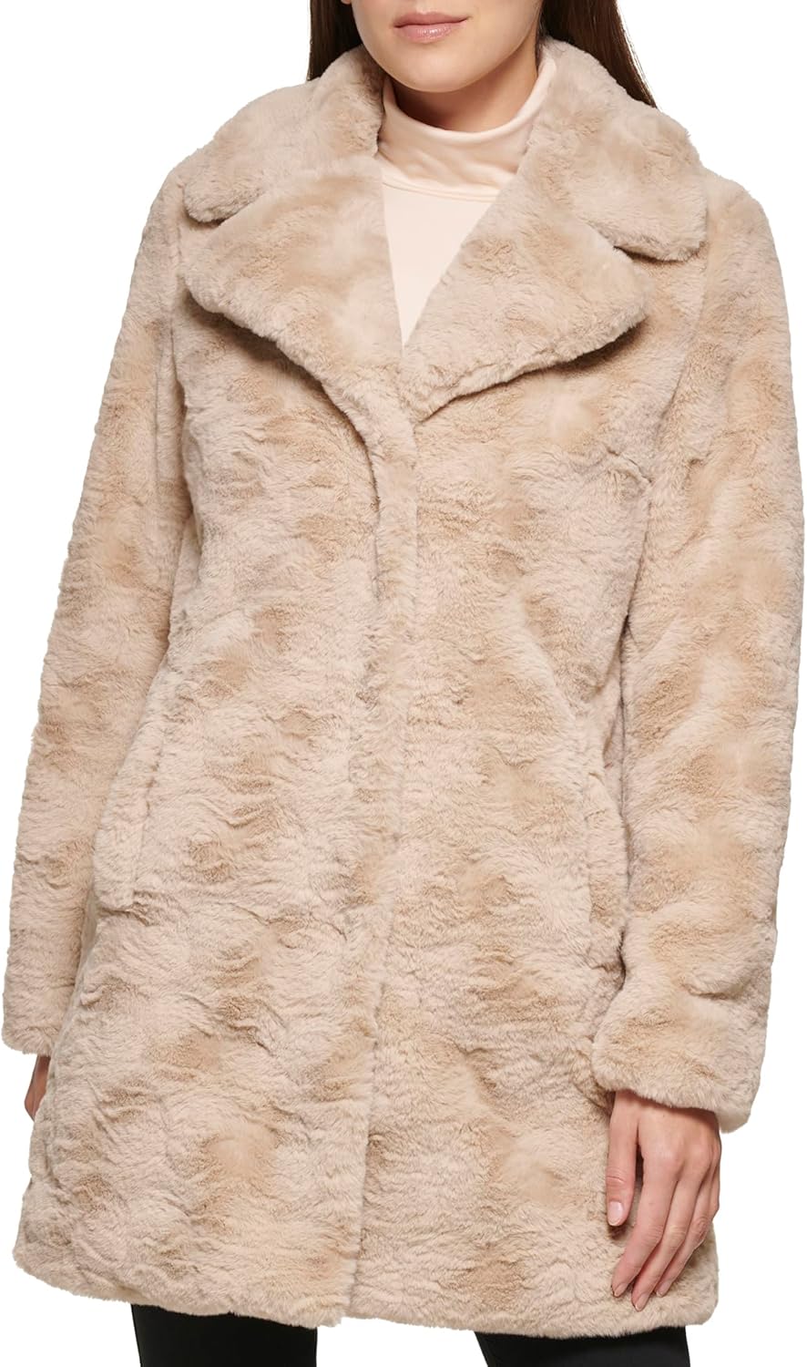 Women Classic Mink Style Faux Fur Coat - Image 2