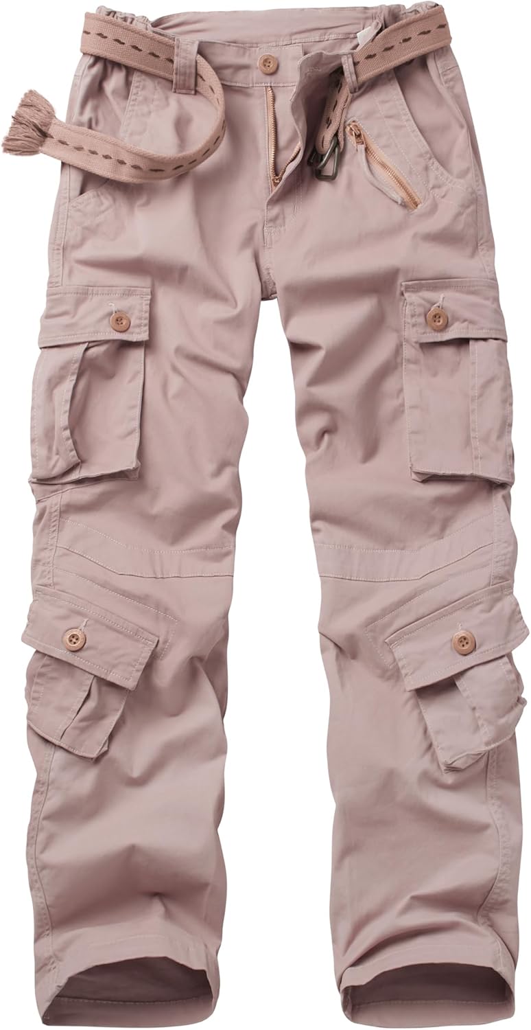 Women's Pants with Pockets Outdoor Casual Ripstop Camo Military Combat Construction Work Pants