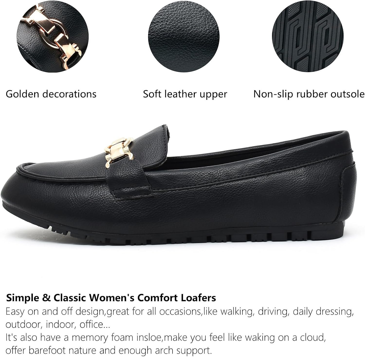 Loafers for Women Business Casual Shoes Comfortable & Lightweight Penny Loafers Slip On Work Flats - Image 2