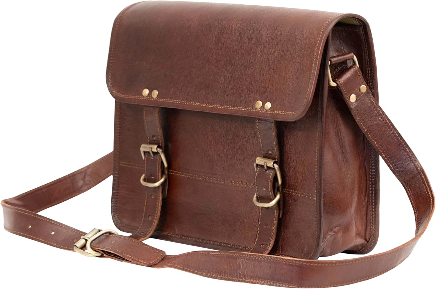 10" Inch Leather Messenger Bag vintage satchel bag Crossbody Bags for Men and Women unisex office bag