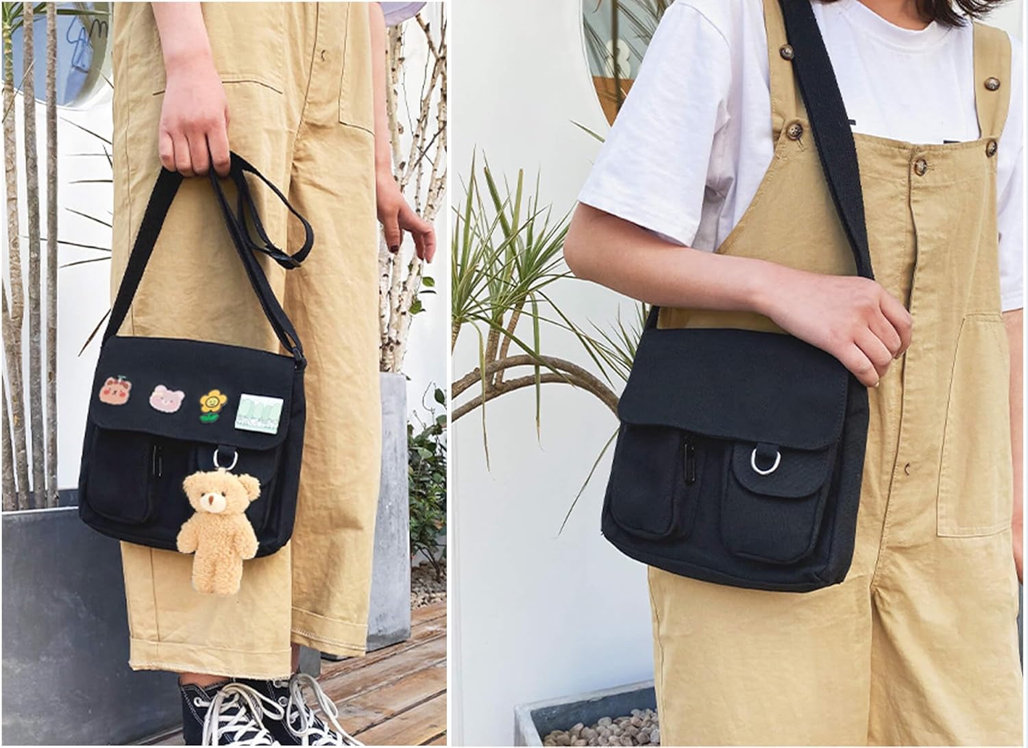 Crossbody Bag Cute Messenger Bags Canvas Shoulder Purse Gifts for Teens - Image 2