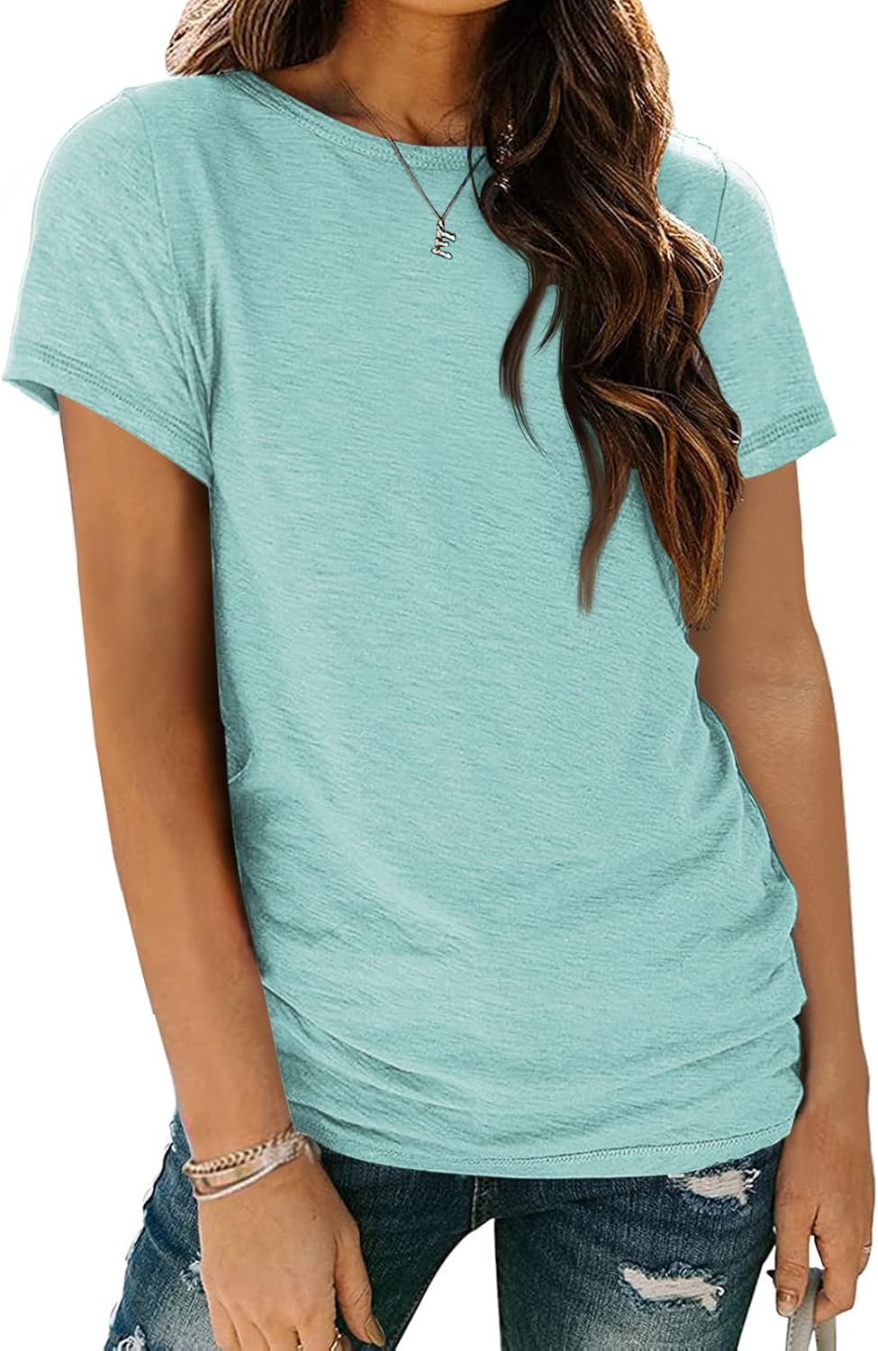 Shirts for Women Summer Spring Tops Short Sleeve Oversized T Shirts Fashion Basic Casual Tee Clothes 2024 Trendy