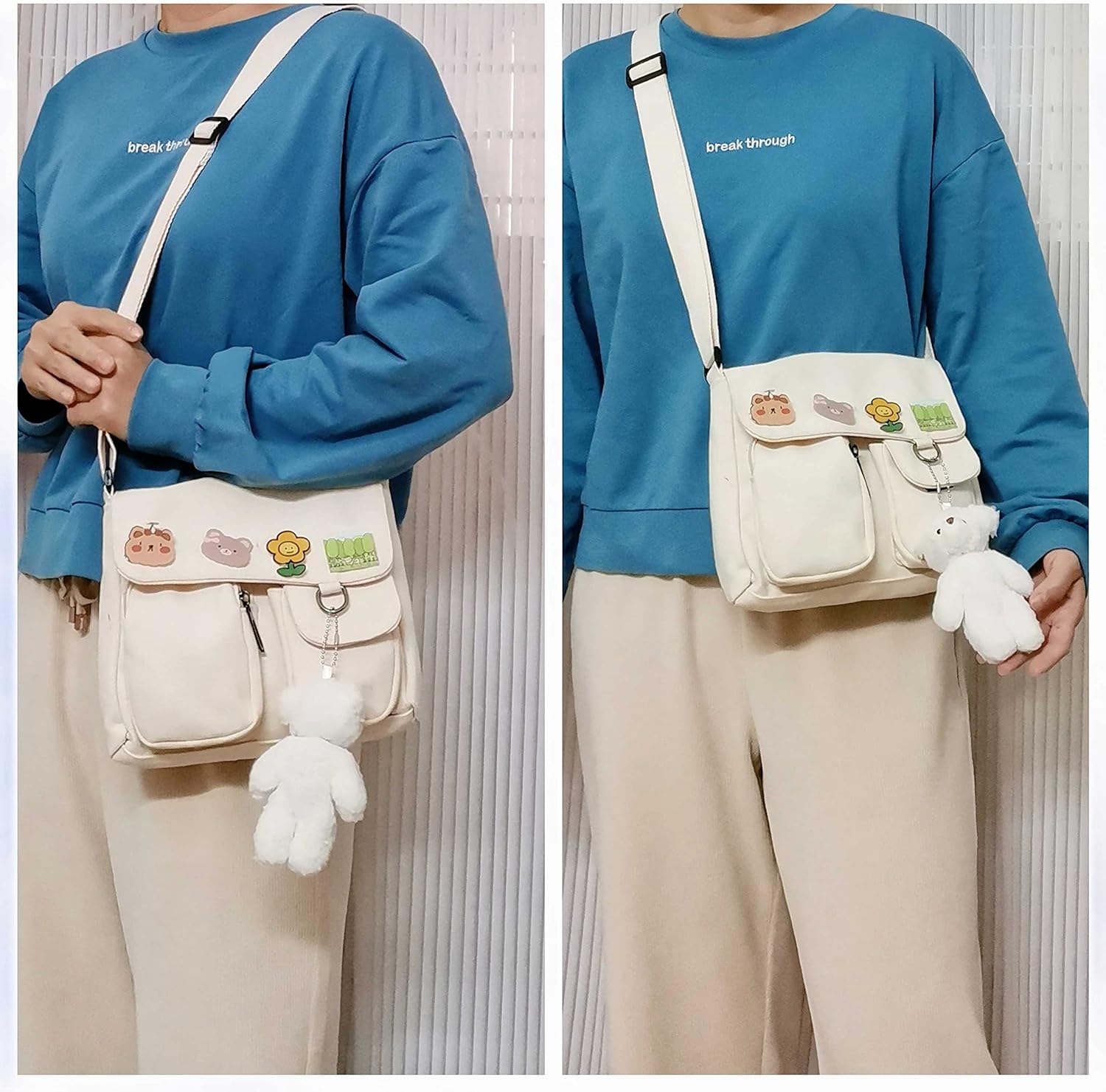 Crossbody Bag Cute Messenger Bags Canvas Shoulder Purse Gifts for Teens - Image 2