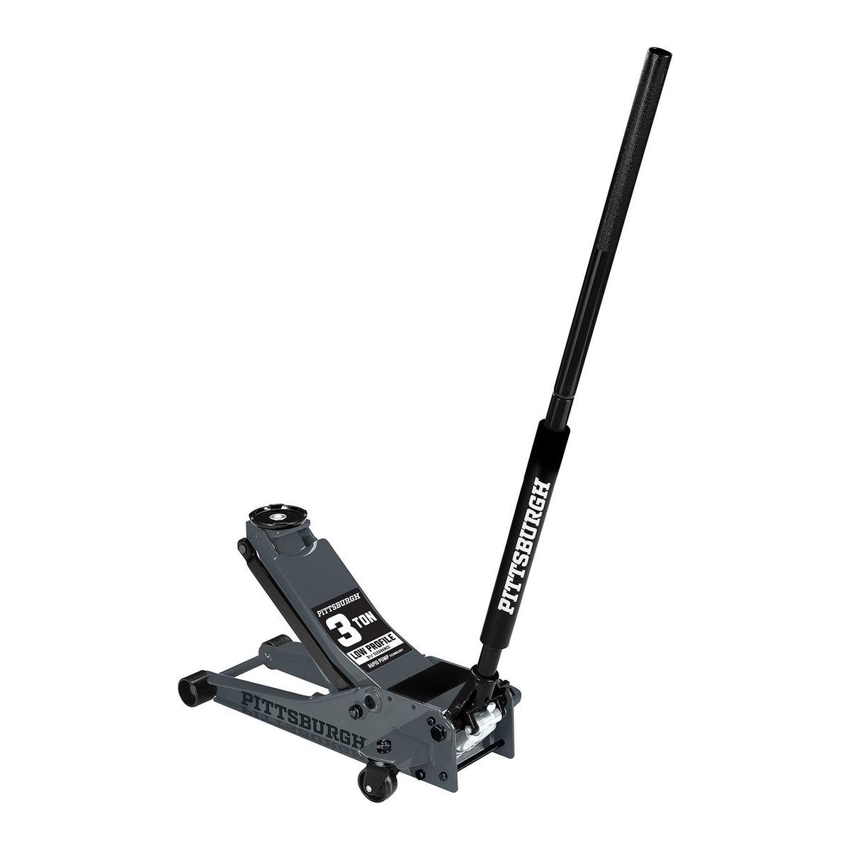 2025 PITTSBURGH 3-Ton Low Profile Hydraulic Floor Jack with Rapid Pump. Slate Grey