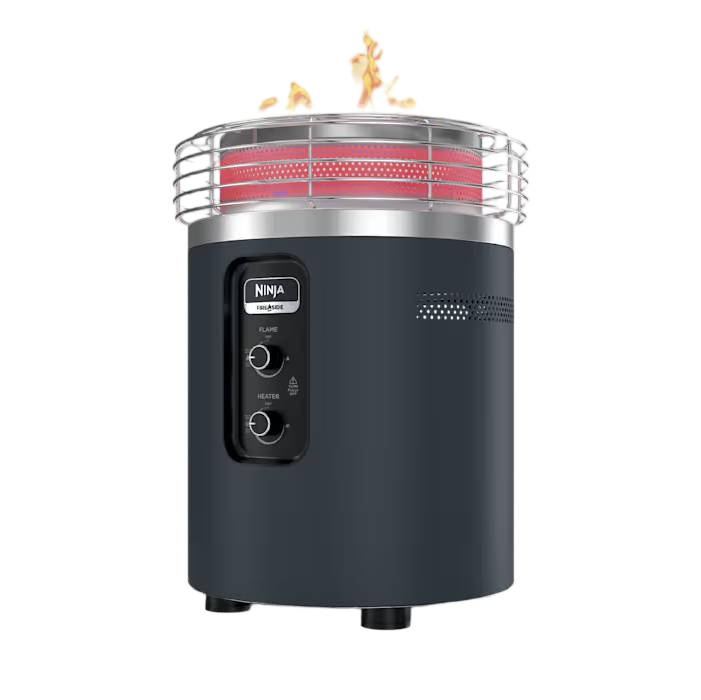 Fireside360 Outdoor Heater & Fire Pit and Top Cover Bundle - Cyberspace Blue