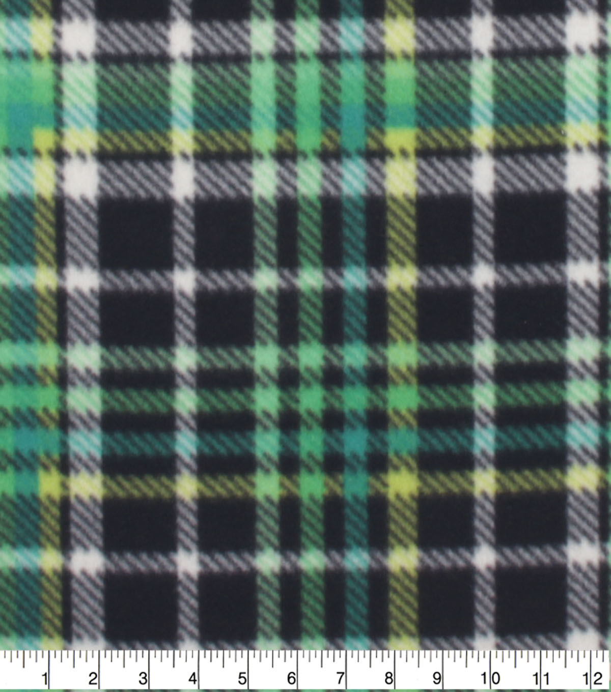 Green Madras Plaid Blizzard Fleece Fabric